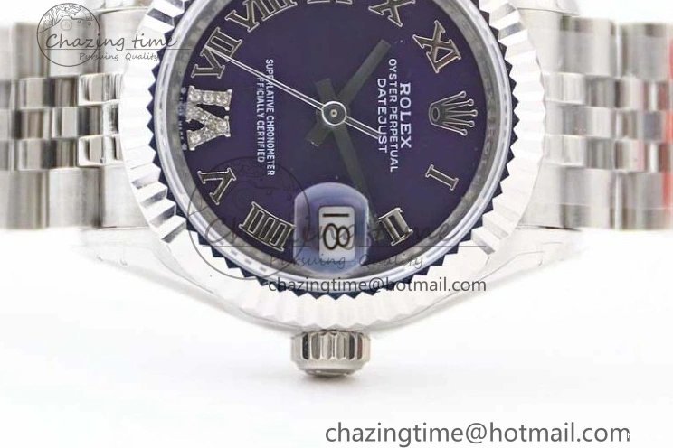 MiroTime 0516 Lady DateJust 28 SS TWF 1:1 Best Edition 904L Steel Purple Dial Roman Markers on President Bracelet NH TravelReady 2172